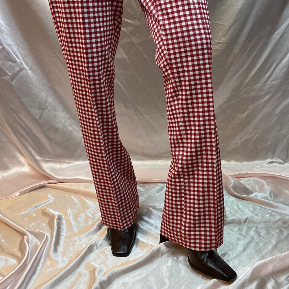 SOLD Vintage Red Gingham High Waisted Pants Sz M/L - Picture 9 of 10